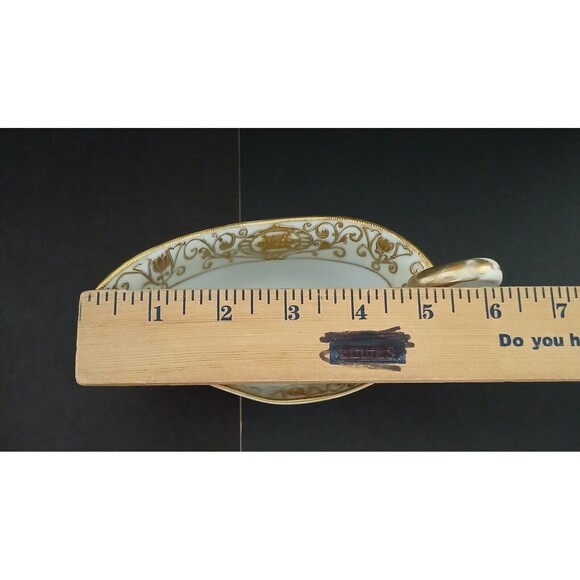 Noritake Japan Hand Painted Embossed Gold Japanese Gravy Boat-Bowl-Salt & Pepper - Picture 11 of 16